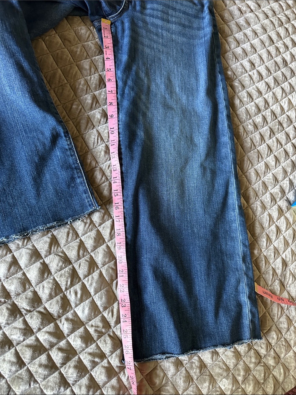 Lucky Brand Dark Blue Wide-Leg Jeans with Raw Hem - Picture 6 of 6